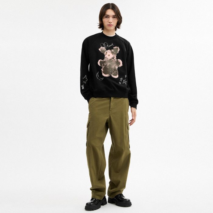 HARE GRAPHIC RAGLAN CREWNECK SWEATSHIRT