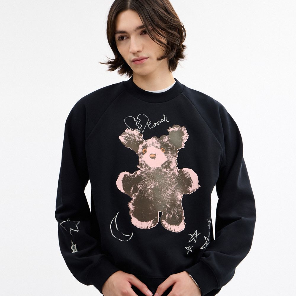 HARE GRAPHIC RAGLAN CREWNECK SWEATSHIRT