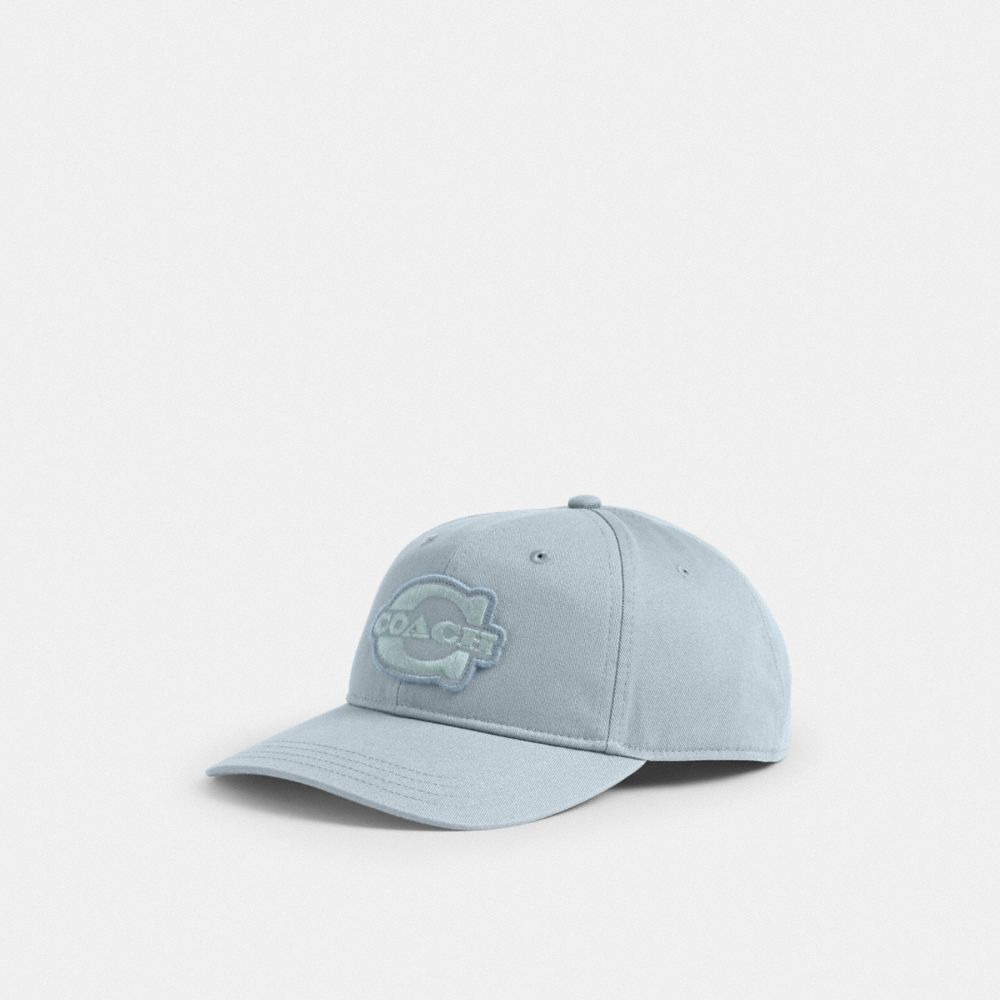 COACH CCQ59 Soho Flat Brim Baseball Hat Sea Mist