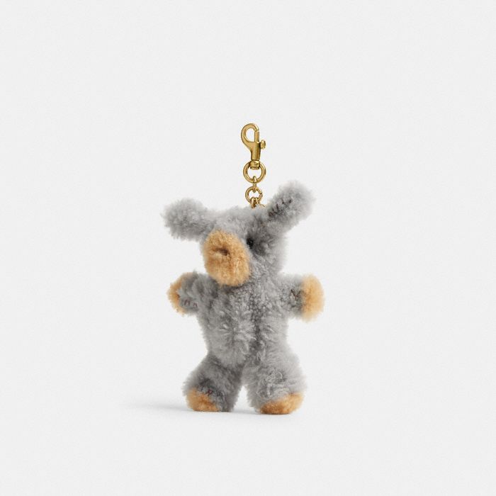 FUZZY DOG PLUSHIE BAG CHARM IN SHEARLING