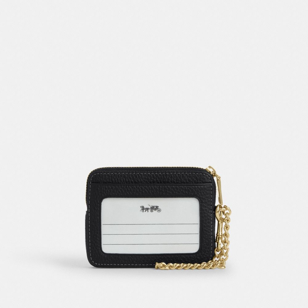 ZIP CARD CASE IN SIGNATURE LEATHER