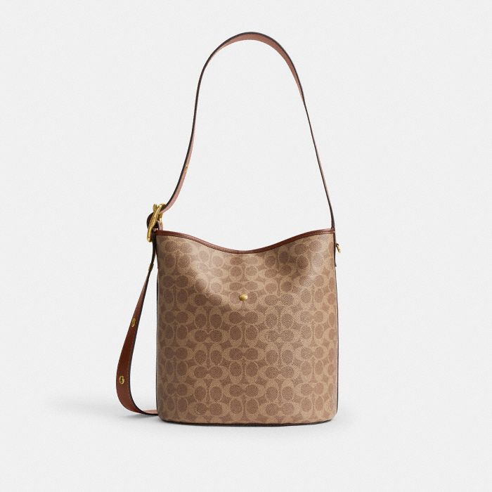 BLEECKER BUCKET BAG IN SIGNATURE CANVAS