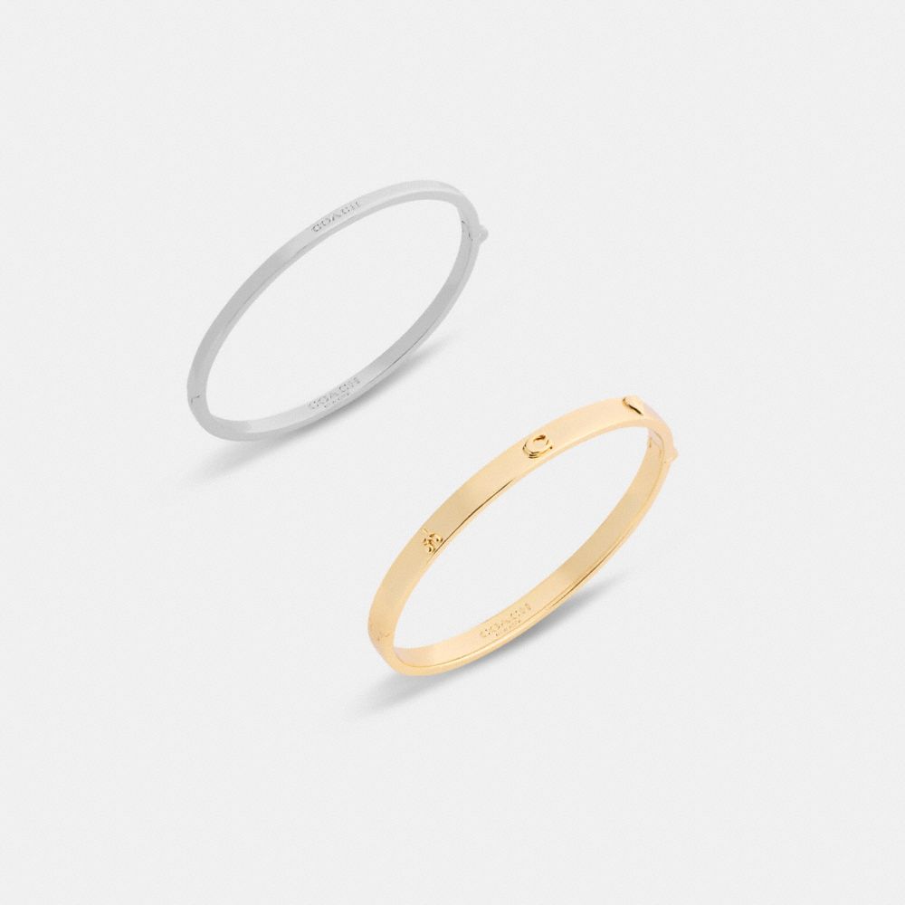 Heart And Cherry Bangle Set - CCU42 - Gold/Silver