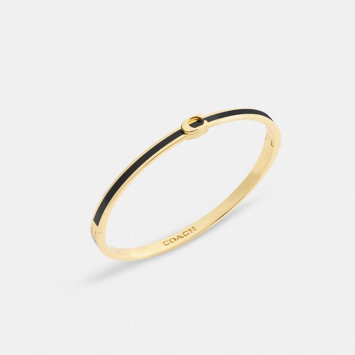 THIN ENAMEL SIGNATURE HINGED BANGLE