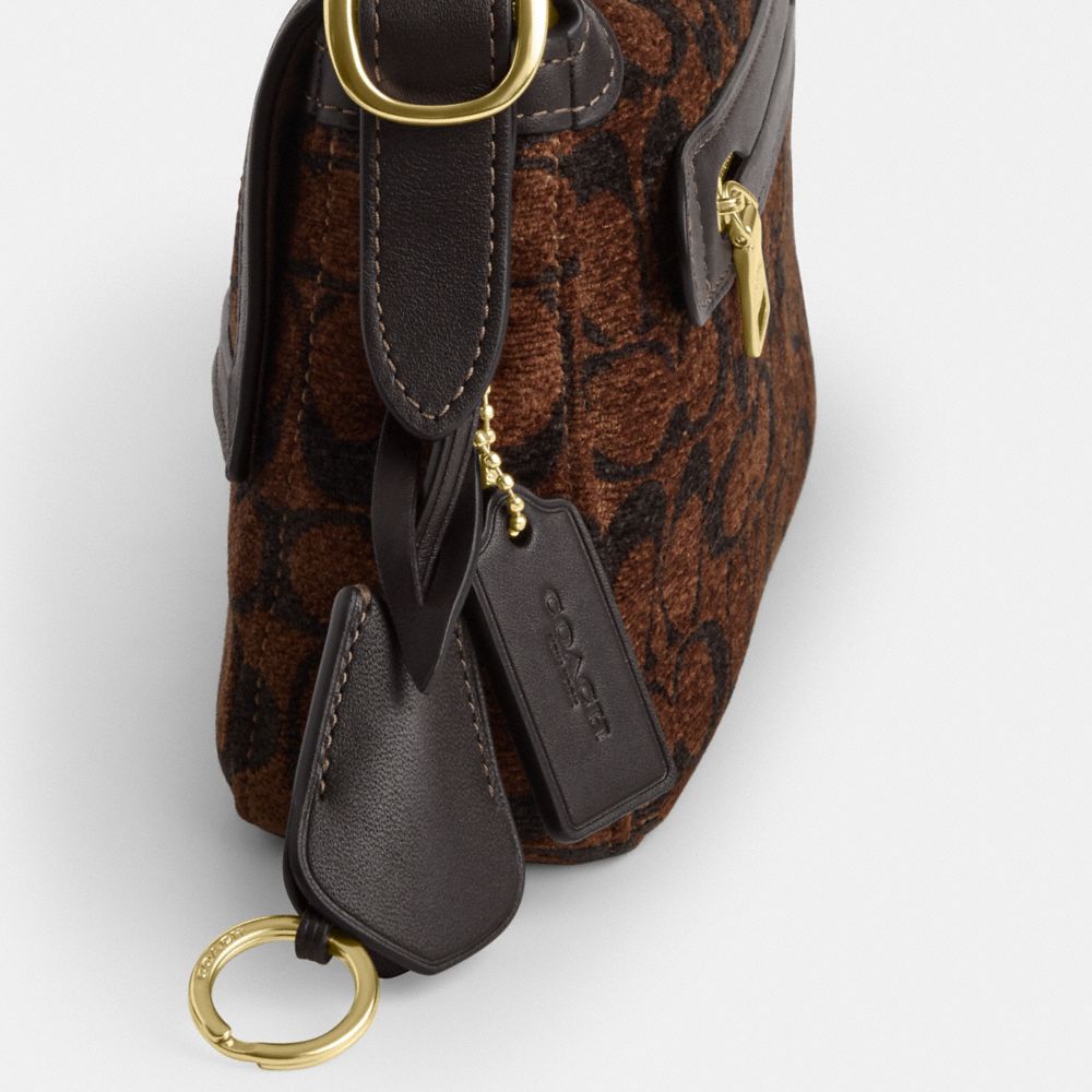 ETTA SMALL FLAP SHOULDER BAG IN SIGNATURE CHENILLE