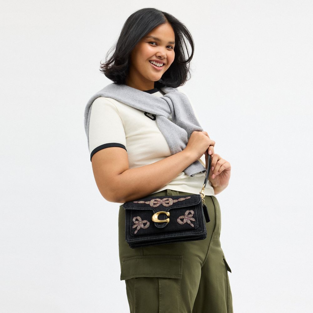 TABBY SHOULDER BAG 26 WITH BEADED BOWS