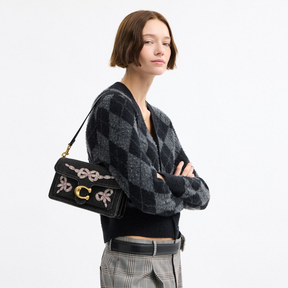 TABBY SHOULDER BAG 26 WITH BEADED BOWS