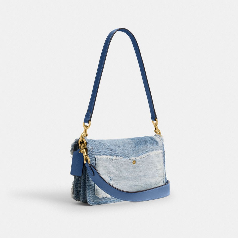 TABBY 丹寧布拼綴 26 單肩手袋