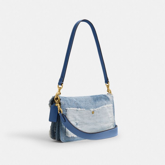 TABBY 丹寧布拼綴 26 單肩手袋