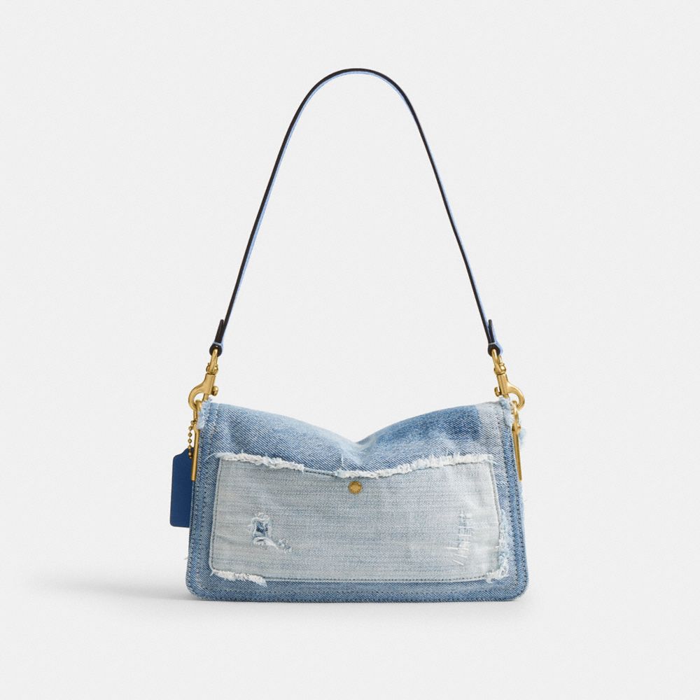 TABBY 丹寧布拼綴 26 單肩手袋