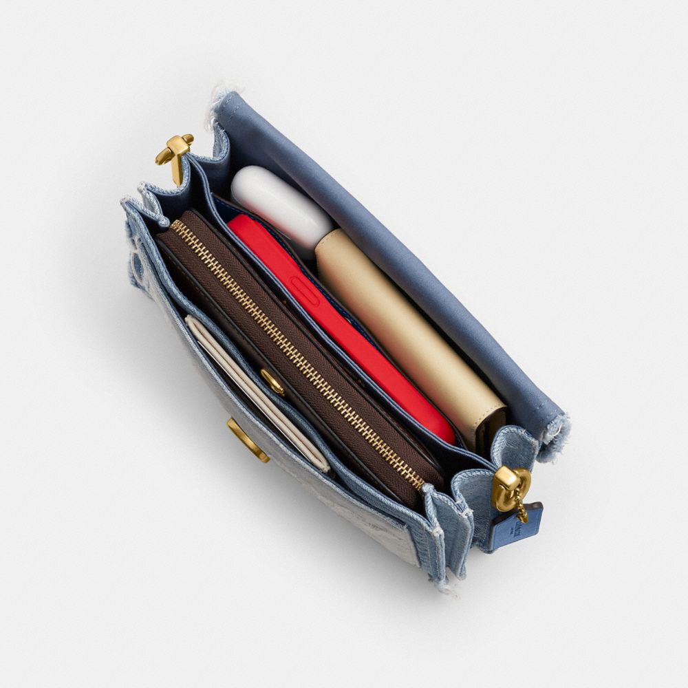 TABBY 丹寧布拼綴 26 單肩手袋