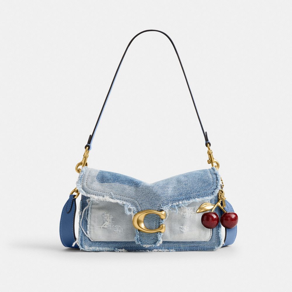 TABBY 丹寧布拼綴 26 單肩手袋