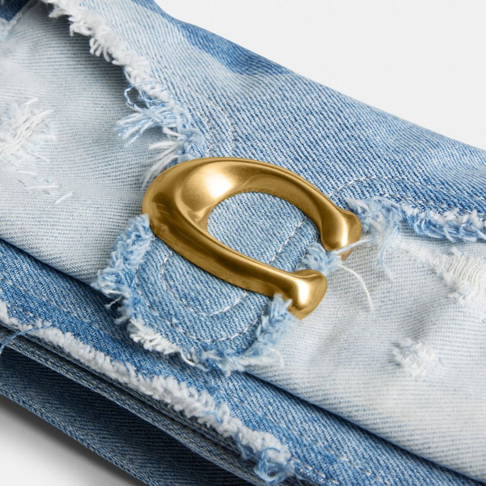 TABBY 丹寧布拼綴 26 單肩手袋