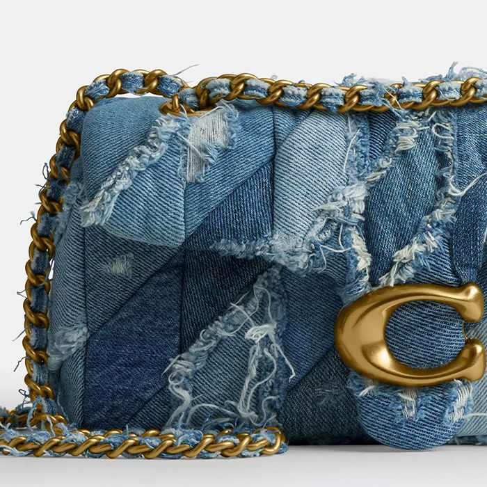 TABBY 復古摯愛丹寧布絎縫拼綴 26 單肩手袋