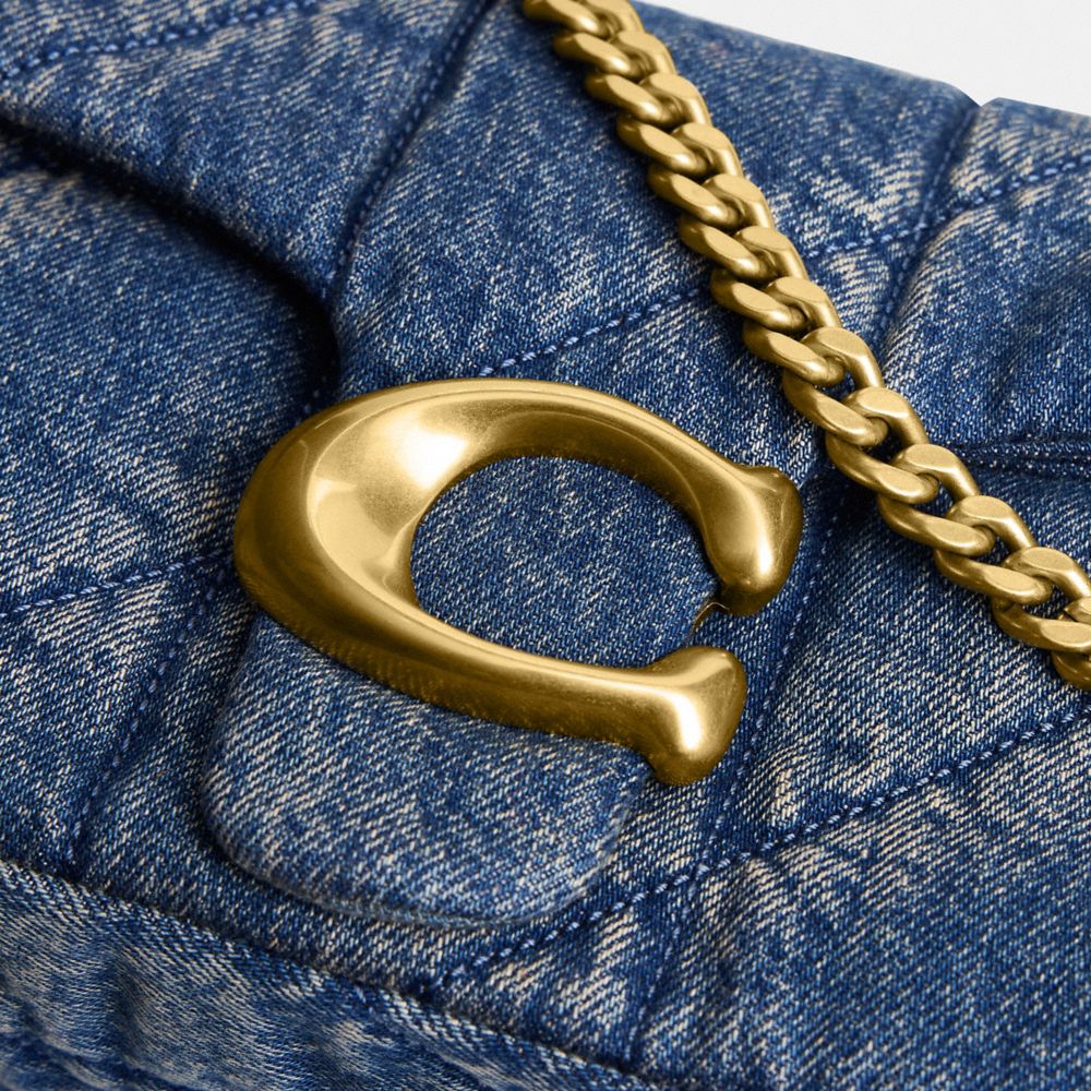 TABBY 丹寧布絎縫細節 26 單肩手袋