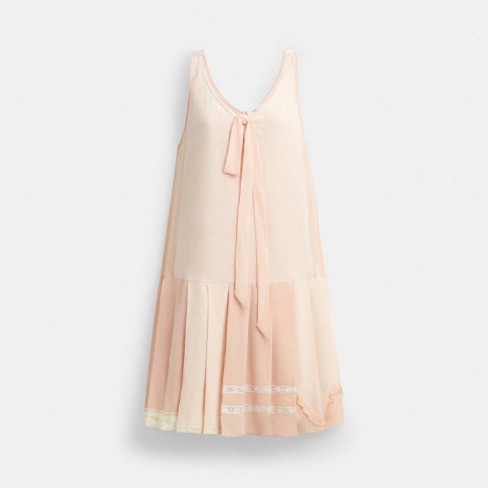 PLEATED BOW DRESS