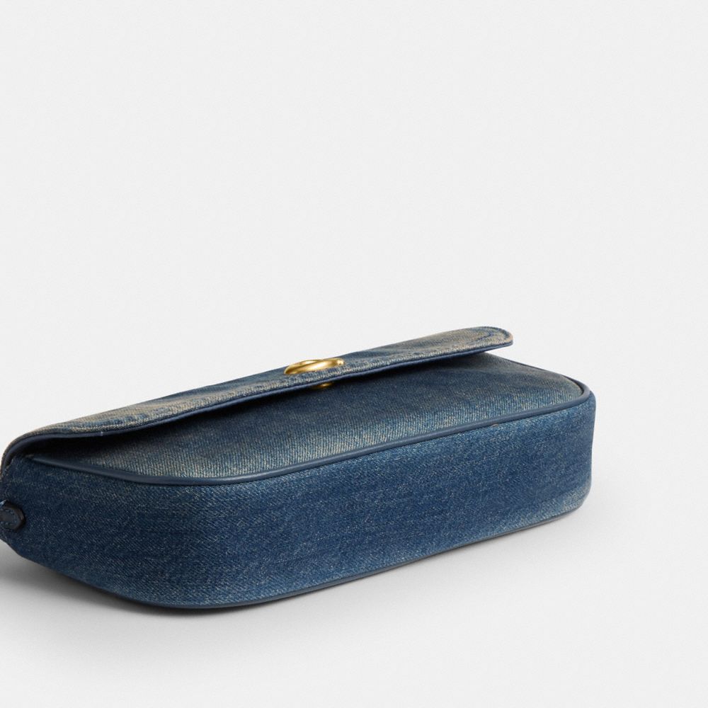 BROOK 丹寧布 翻蓋鏈帶包