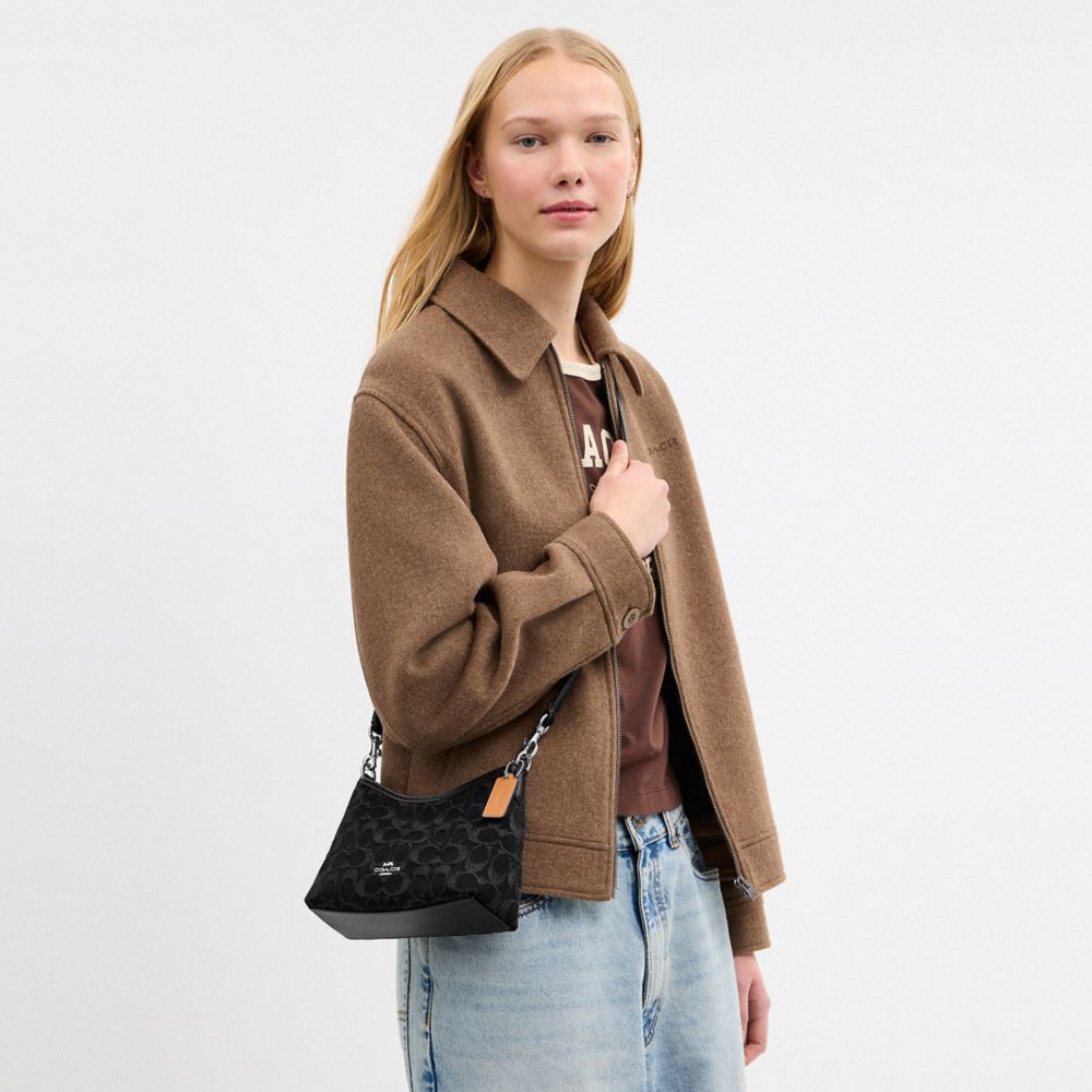 LAUREL SMALL SHOULDER BAG IN SIGNATURE DENIM