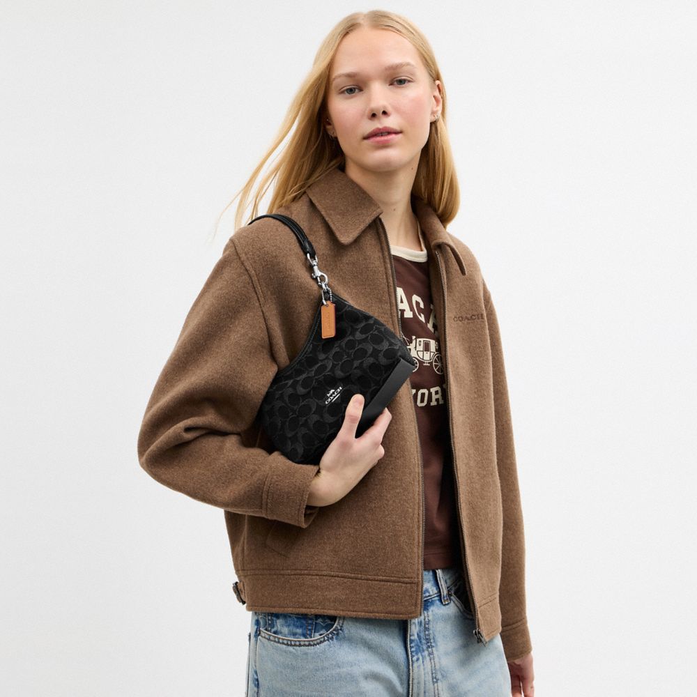 LAUREL SMALL SHOULDER BAG IN SIGNATURE DENIM