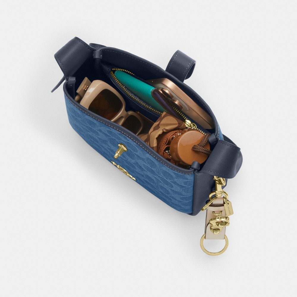 HADLEY MINI CROSSBODY BAG IN SIGNATURE DENIM