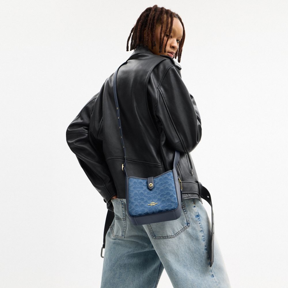 HADLEY MINI CROSSBODY BAG IN SIGNATURE DENIM