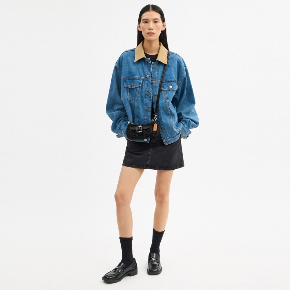 ASHTON MINI SHOULDER BAG IN SIGNATURE DENIM