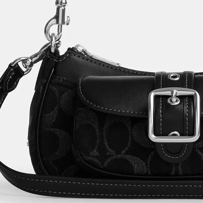 ASHTON MINI SHOULDER BAG IN SIGNATURE DENIM