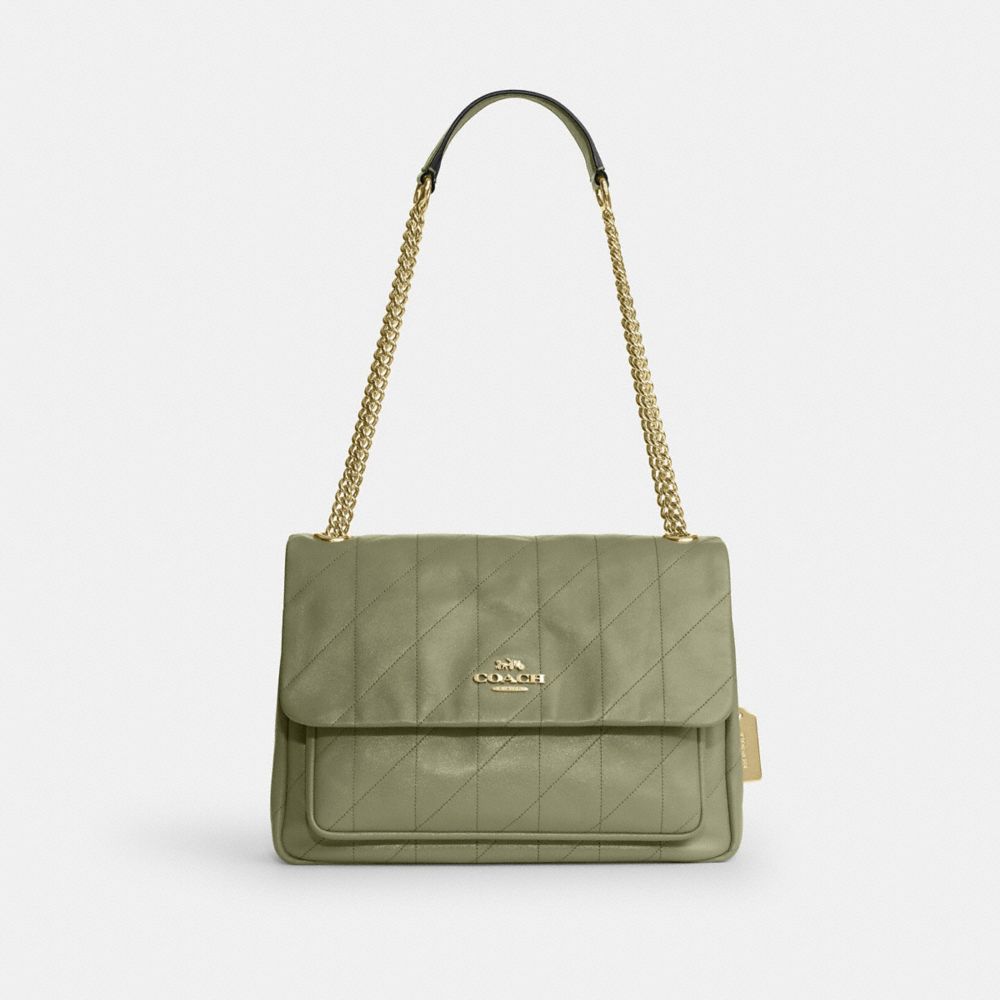 Elodie Crossbody Bag With Quilting - CCZ62 - Gold/Pistachio