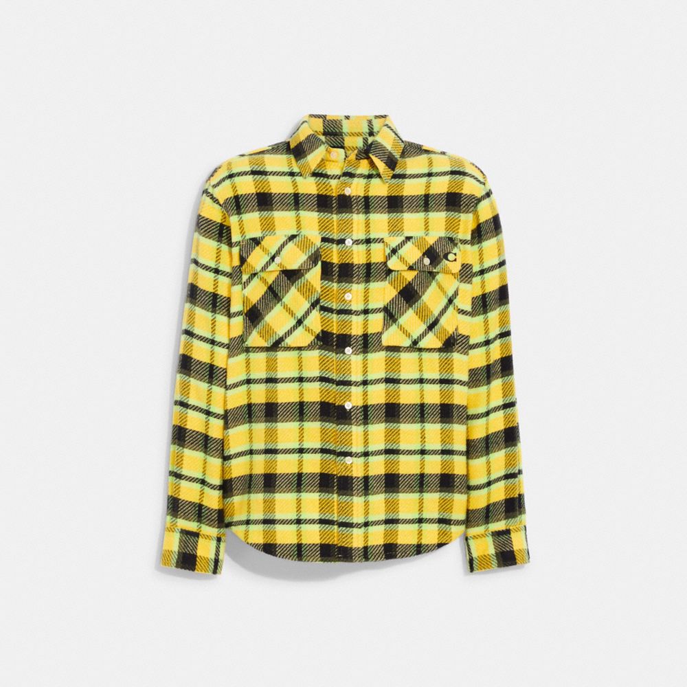 CD196 - Oversized Flannel Shirt Yellow Multi