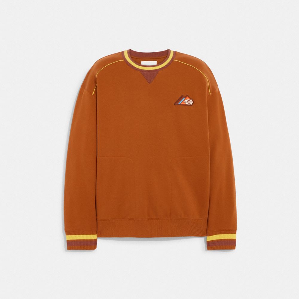 COACH CD209 Crewneck In Organic Cotton And Recycled Polyester CARAMEL