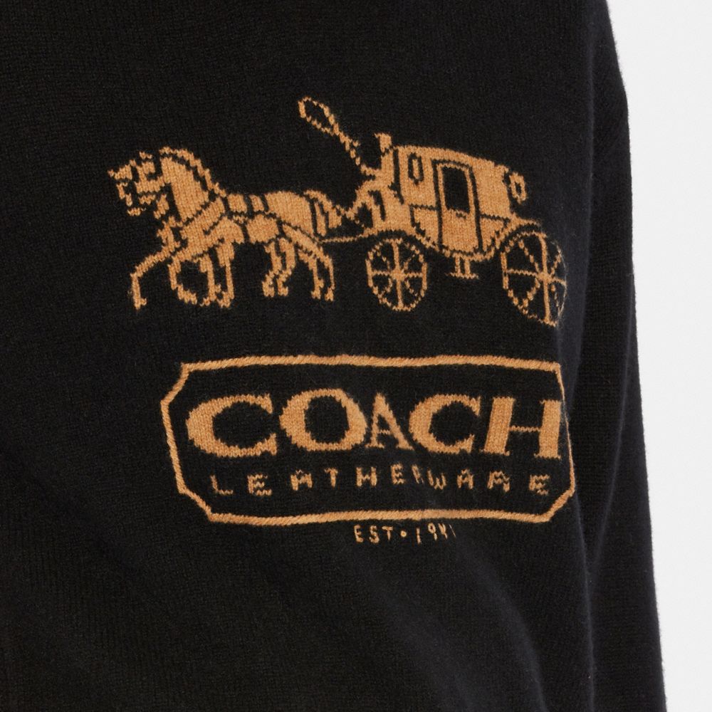 COLORBLOCK HORSE AND CARRIAGE SWEATER