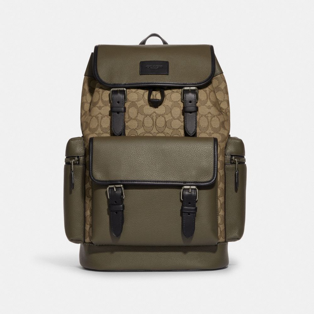 COACH CD273 Sprint Backpack In Signature Jacquard QB/Olive Drab/Khaki Multi