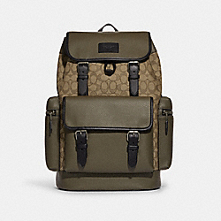 Sprint Backpack In Signature Jacquard - CD273 - QB/Olive Drab/Khaki Multi