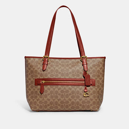 CD279 - Large Taylor Tote In Signature Canvas Brass/Tan/Rust
