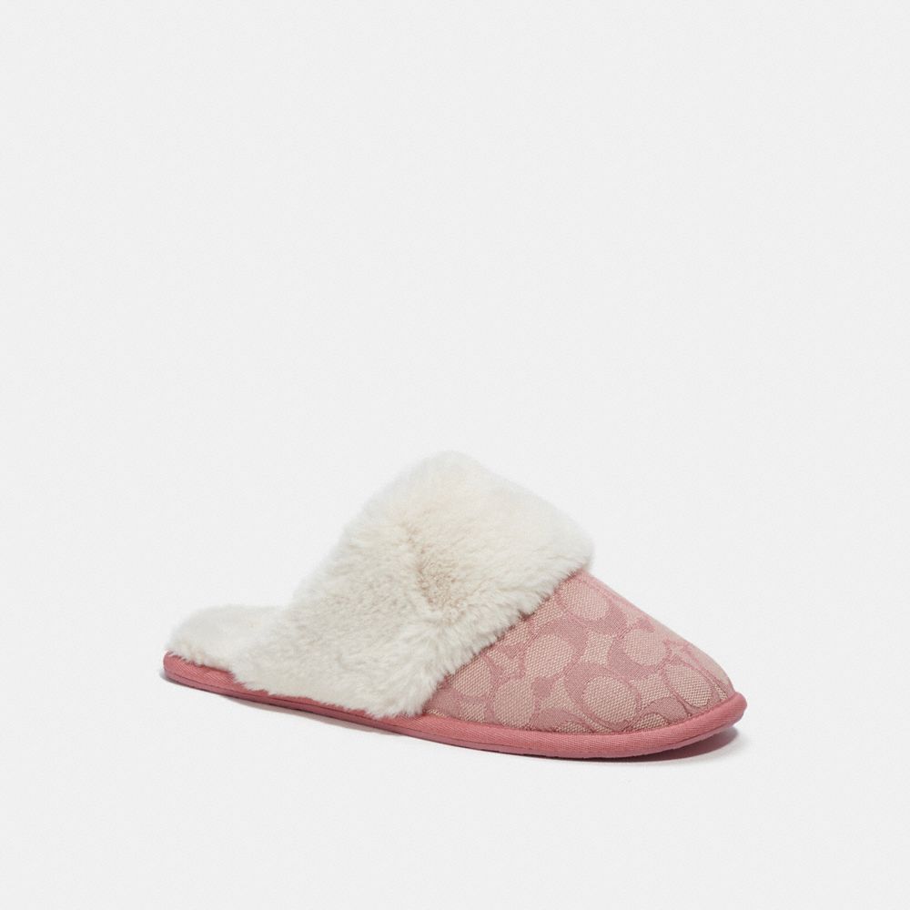 COACH CD319 Ziva Slipper In Signature Jacquard PINK/PINK