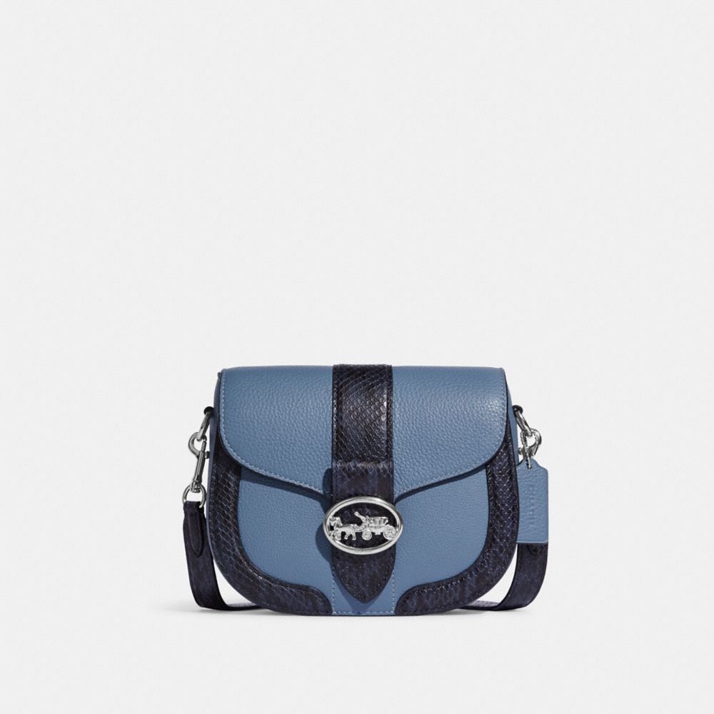 COACH CD323 Georgie Saddle Bag SV/Indigo Multi