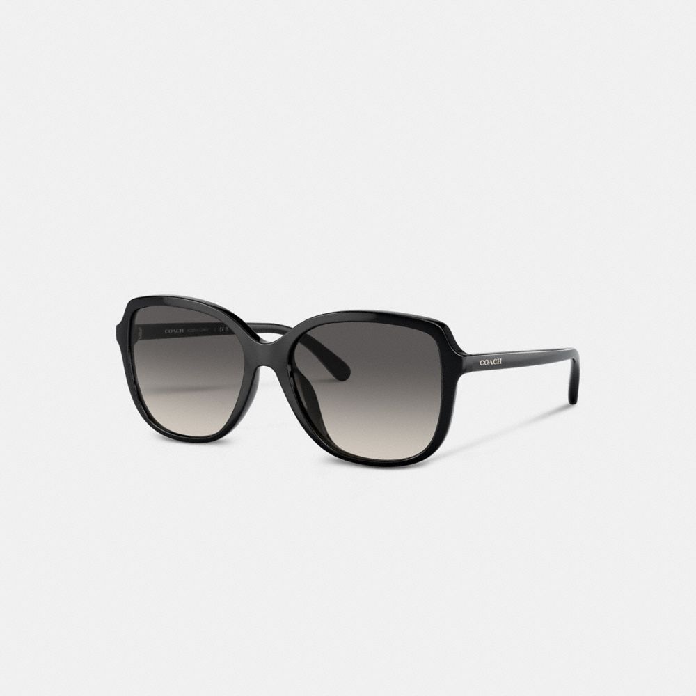 COACH CD451 Geometric Square Sunglasses BLACK