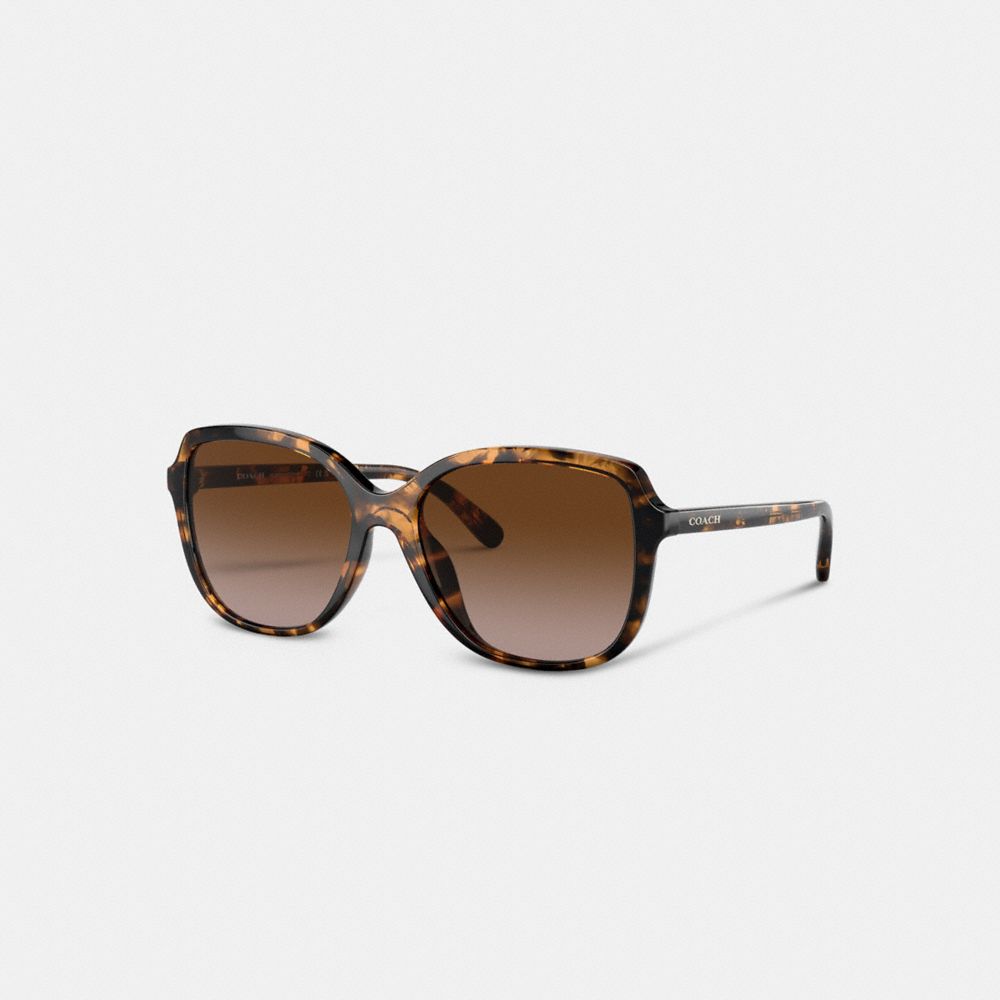 COACH CD451 Geometric Square Sunglasses DARK TORTOISE