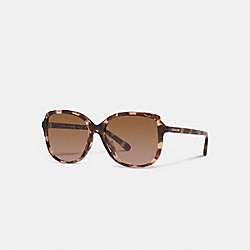COACH CD451 Geometric Square Sunglasses PINK TORTIOSE