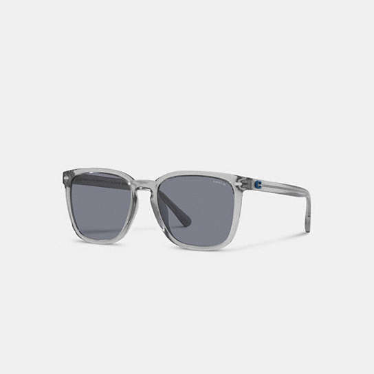 CD458 - Keyhole Square Sunglasses Black/Blue Mirror Flash