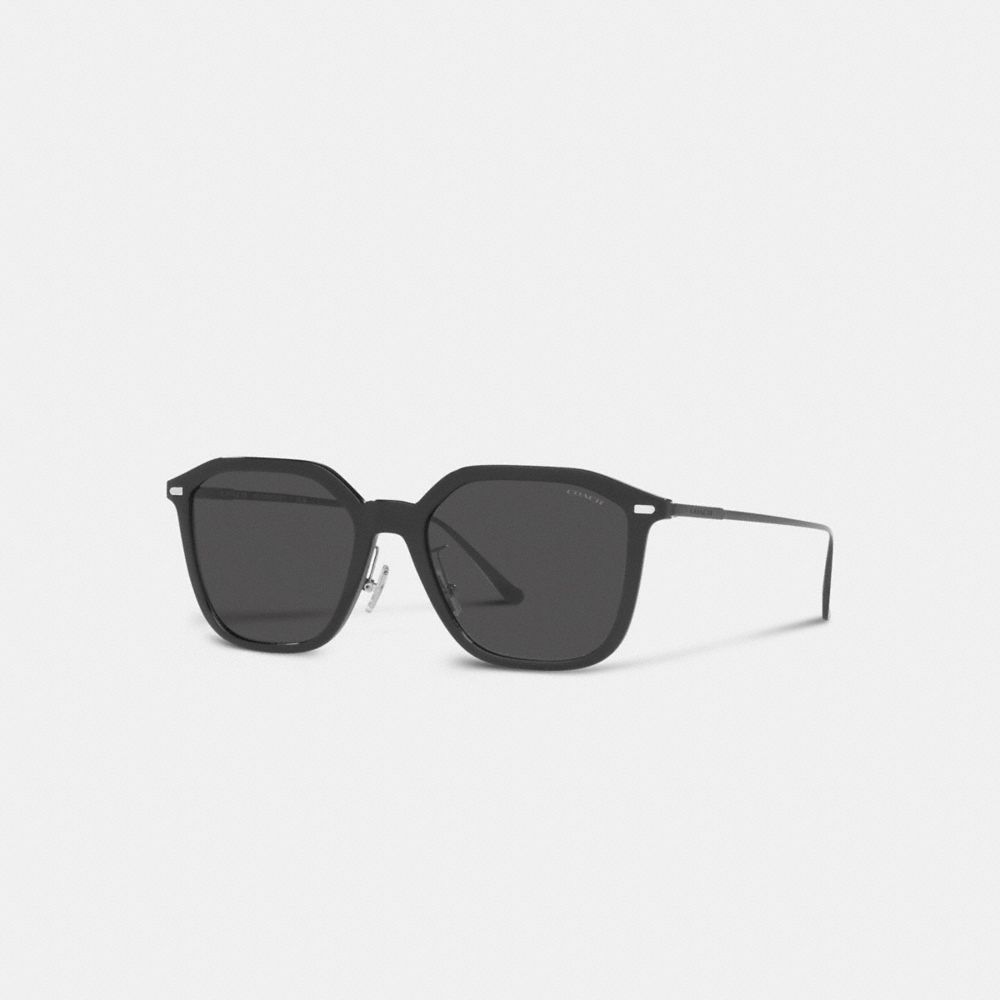 COACH CD461 Rounded Geometric Sunglasses Black