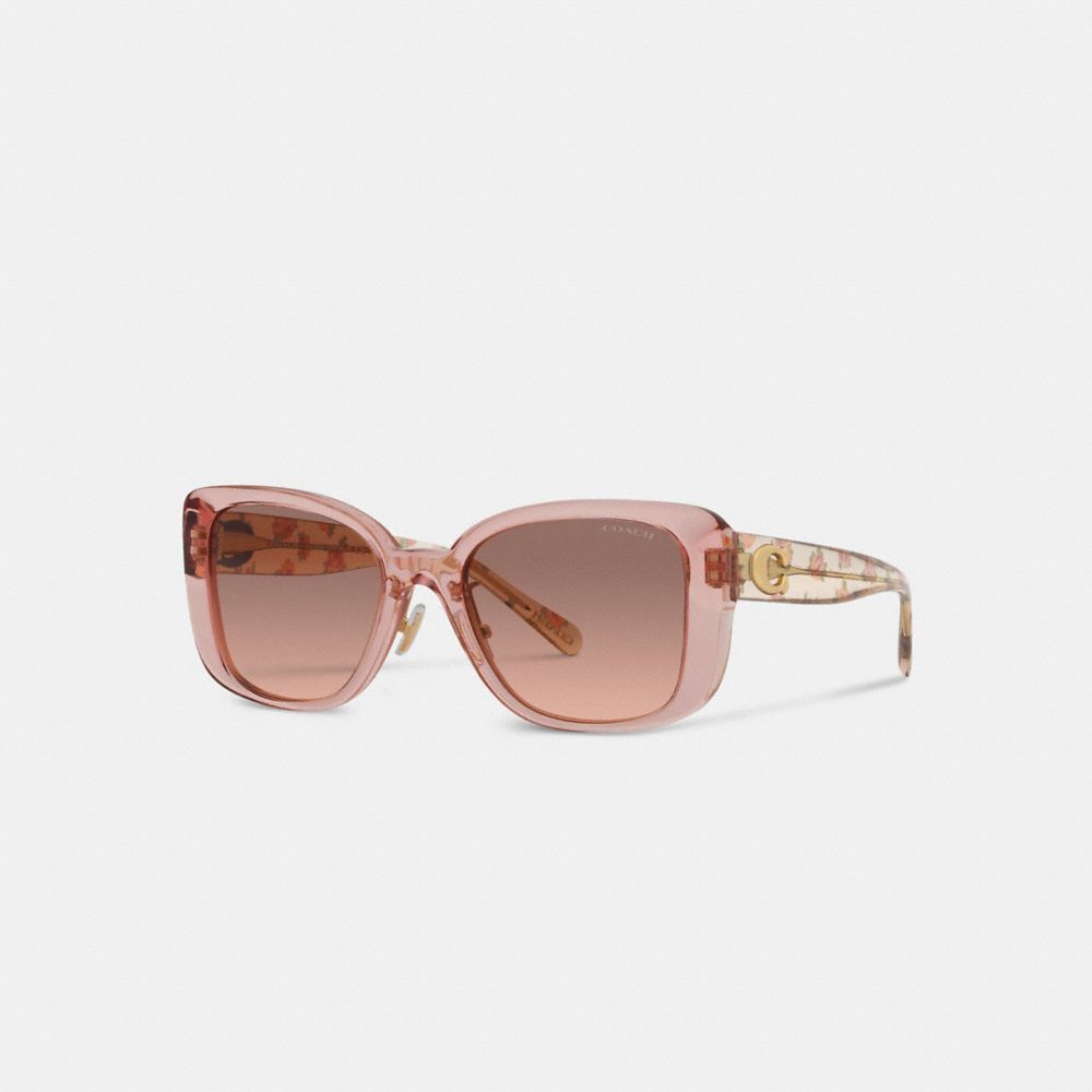 COACH CD472 Tabby Oversized Square Sunglasses Transparent Pink