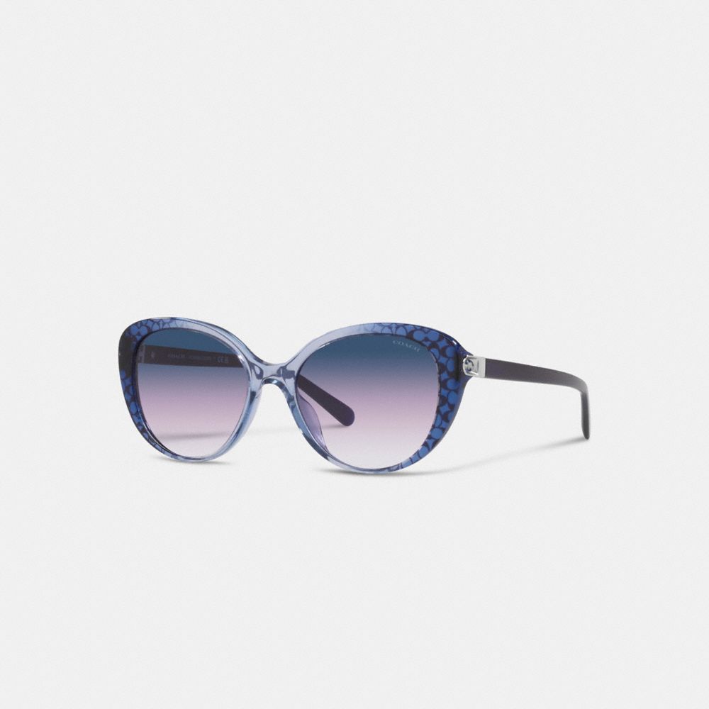 CD479 - Horse And Carriage Cat Eye Sunglasses Blue Sig C Gradient