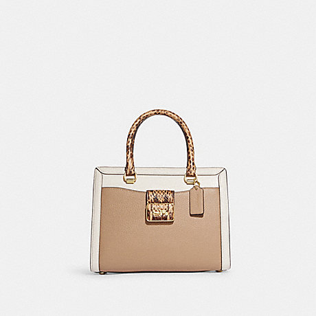 COACH CD484 Grace Carryall In Colorblock Gold/Taupe-Multi