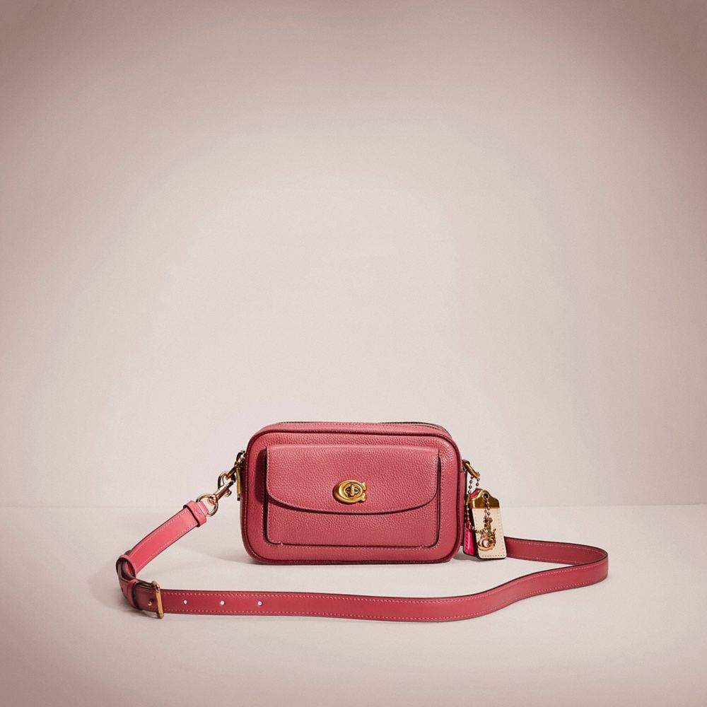 CD563 - Restored Willow Camera Bag In Colorblock Brass/Candy Pink Multi