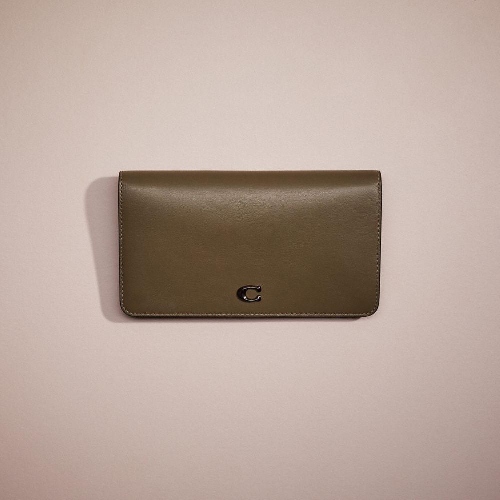 COACH CD618 Restored Slim Wallet Pewter/Army Green