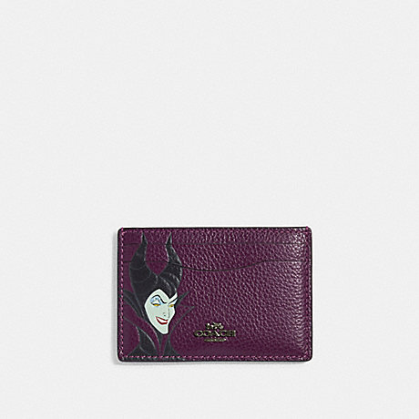COACH CD673 Disney X Coach Card Case With Maleficent Motif QB/Boysenberry Multi
