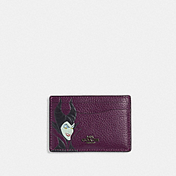 COACH CD673 Disney X Coach Card Case With Maleficent Motif QB/BOYSENBERRY MULTI