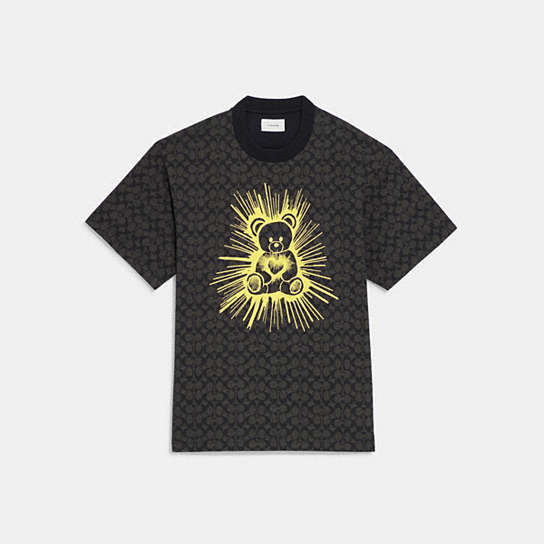 CD691 - Rave Bear T Shirt In Organic Cotton Black/Pink