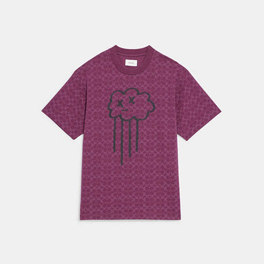CD692 - Rave Cloud T Shirt In Organic Cotton Garnet